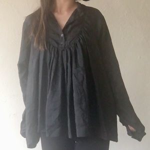 AllSaints Black Silk Blouse